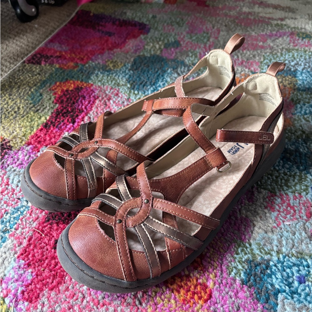 JBU by Jambu Leather Closed-Toe Sandals - Brown